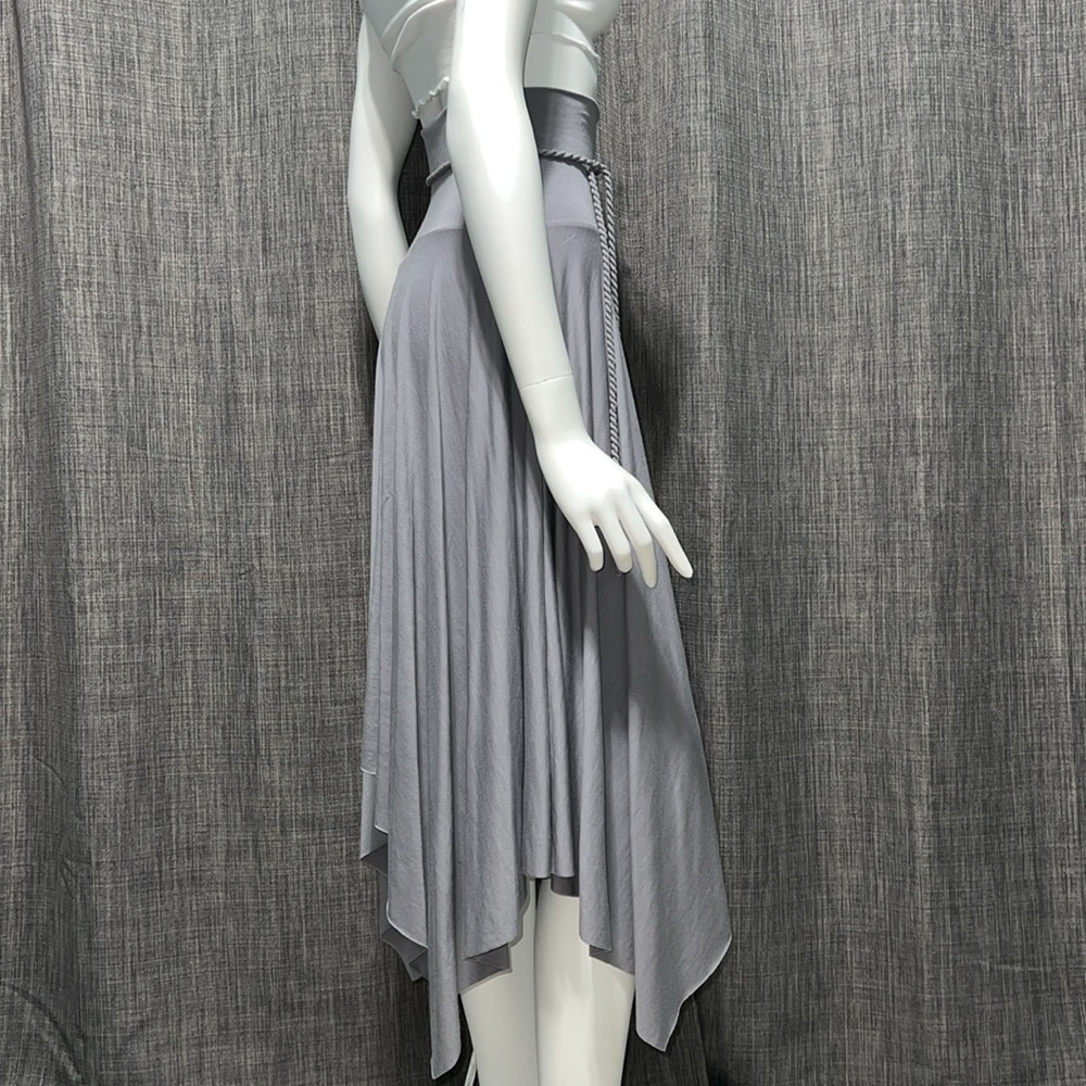 Y2K RARE Forever 21 Uneven Hem High Waisted MIDI A-line Skirt Gray XSmall - Picture 9 of 16